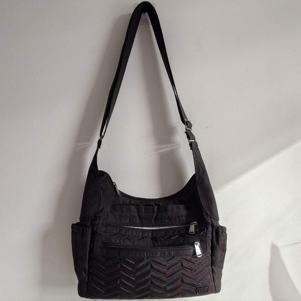 Lug Black Quilted Crossbody Bag